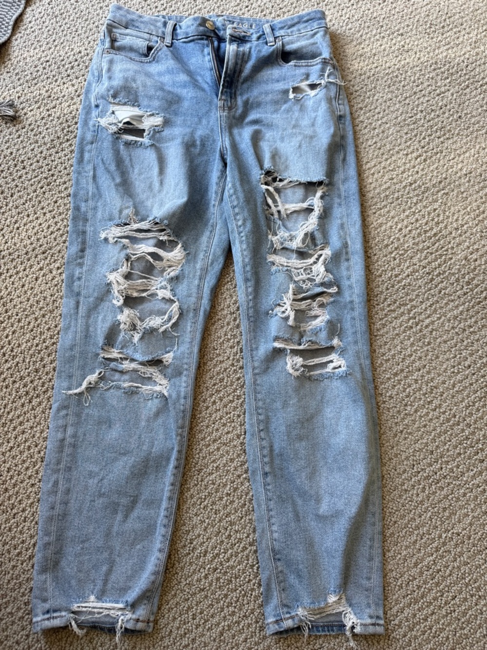 American Eagle Outfitters Light Blue Ripped Jeans